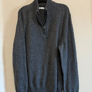 Sonoma Men's Charcoal Gray Quarter Zip Long Sleeve Sweater